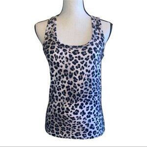 Evolution And Creation Leopard Print Racerback Tank Top Small Beige & Black